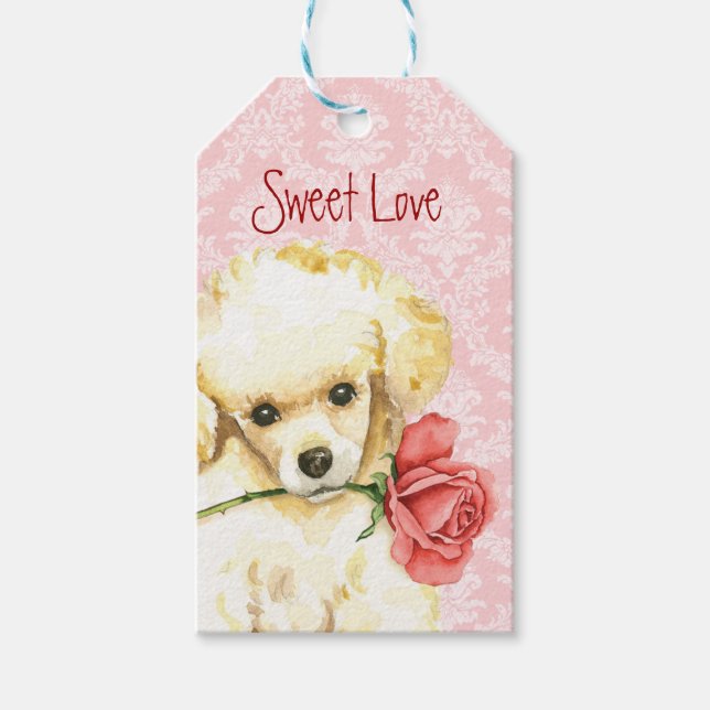 Valentine Rose Toy Poodle Gift Tags (Front)