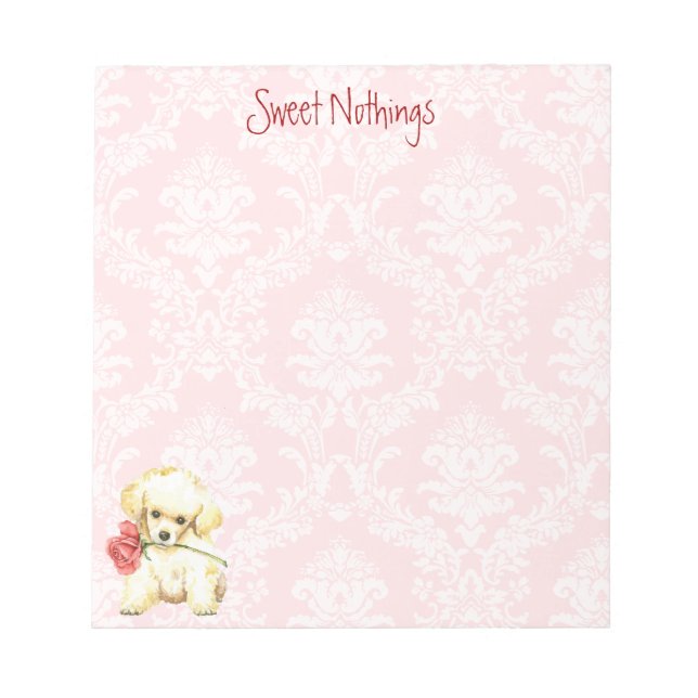 Valentine Rose Toy Poodle Notepad (Front)