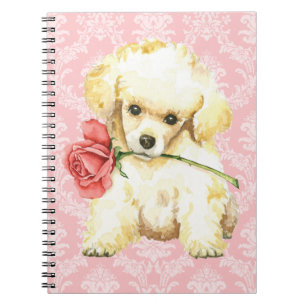 Valentine Rose Toy Poodle Spiral Notebook