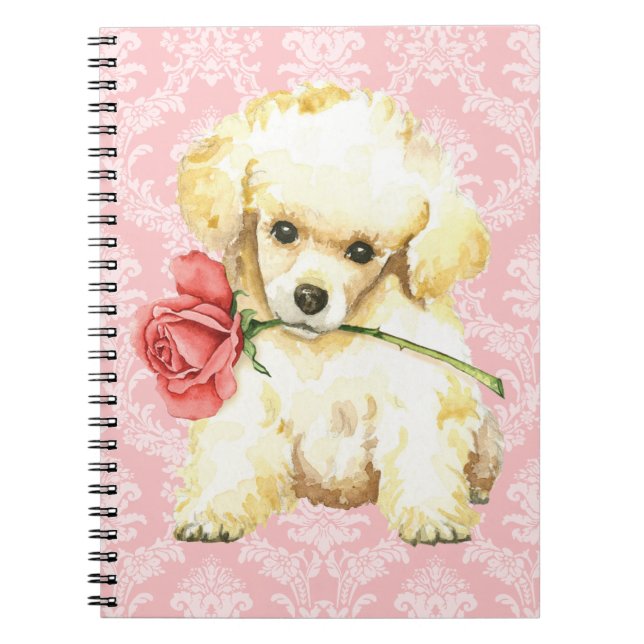 Valentine Rose Toy Poodle Spiral Notebook (Front)