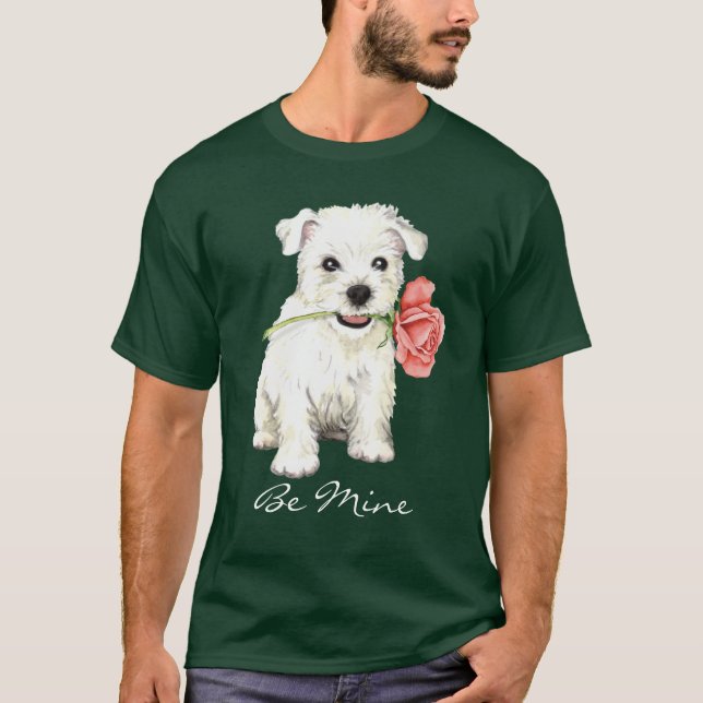 Valentine Rose Westie T-Shirt (Front)