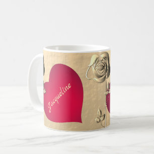Valentine Roses & Heart Coffee Mug