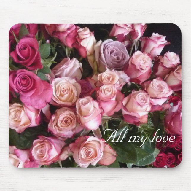 Valentine roses mouse pad (Front)
