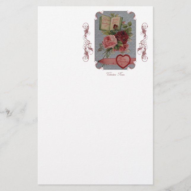 Valentine Roses Stationery (Front)
