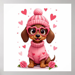 Valentine´s birthday´s dog  love life poster