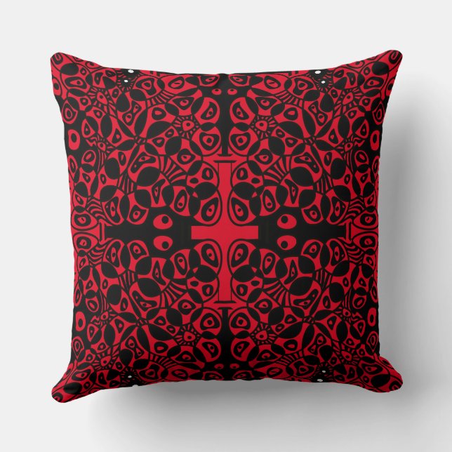Valentine’s Cells Similar Differ Black Red Cushion (Back)