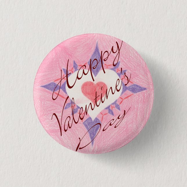 Valentine’s Day 3 Cm Round Badge (Front)