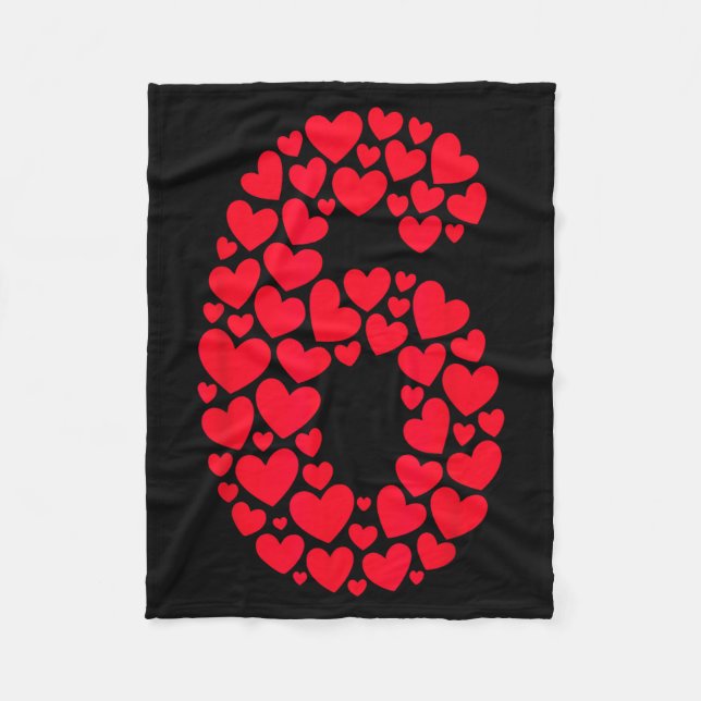 Valentine’s Day 67 Filled With Heart Funny Six Sev Fleece Blanket (Front)