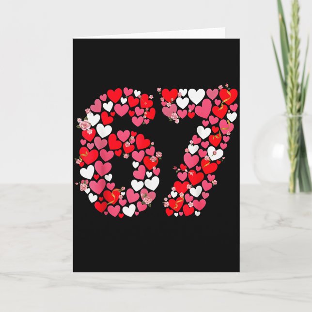 Valentine’s Day 67 Meme Filled With Hearts Funny S Card (Front)