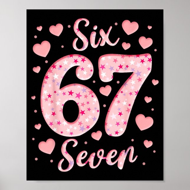 Valentine’s Day 67 Meme Filled With Hearts Funny S Poster (Front)