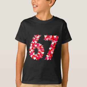 Valentine’s Day 67 Meme With Hearts Funny Six Seve T-Shirt