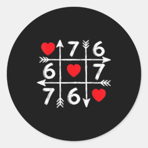 Valentine’s Day 67 Six Seven Meme Love Heart Coupl Classic Round Sticker