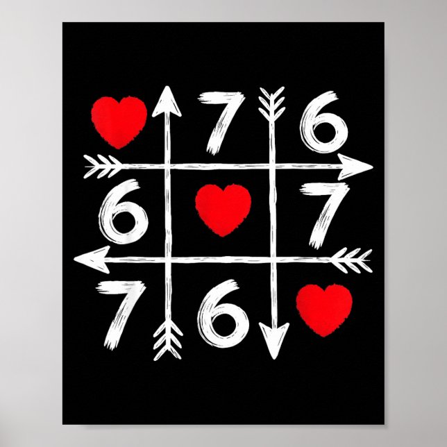 Valentine’s Day 67 Six Seven Meme Love Heart Coupl Poster (Front)