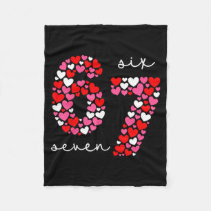 Valentine’s Day 6-7 Meme Six Seven 6 7 Valentine H Fleece Blanket