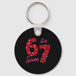 Valentine’s Day 6-7 Meme Six Seven 6 7 Valentine H Key Ring