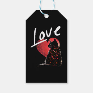 Valentine s Day Black Cat Love Cat Mum T Shirt Gift Tags