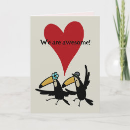 Valentine’s Day card: Awesome Two Toucans with Pic Thank You Card