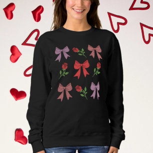 Valentine’s Day Cute Red & Pink Bows Sweatshirt