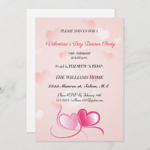 Valentine`s Day Dinner Party Holiday Card