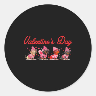 Valentine’s Day Dog Cute Dachshund Dogs For Dog Mo Classic Round Sticker