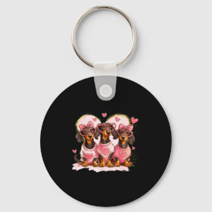 Valentine’s Day Dog Cute Dachshund Dogs For Dog Mo Key Ring