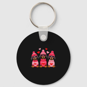 Valentine’s Day Dog Cute Dachshund Dogs For Dog Mo Key Ring