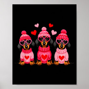 Valentine’s Day Dog Cute Dachshund Dogs For Dog Mo Poster