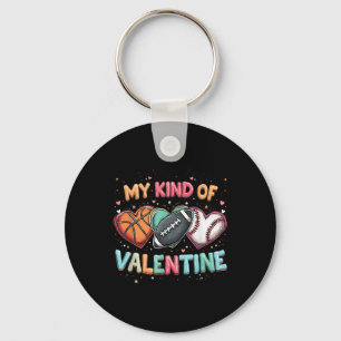 Valentine’s Day Football Basketball Baseball Fun Key Ring