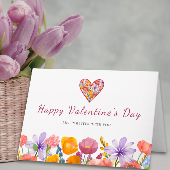 Valentine’s Day for Him - Floral Heart Flower Card (Creator Uploaded)