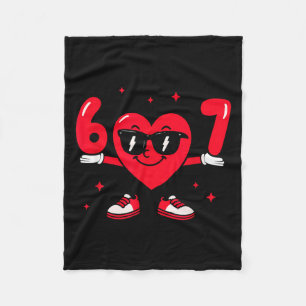 Valentine’s Day Funny 67 Meme Six Seven 6 7 Valent Fleece Blanket