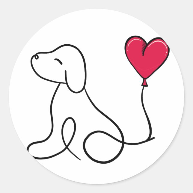 Valentine’s Day Galentine’s Day Dog Party Classic Round Sticker (Front)