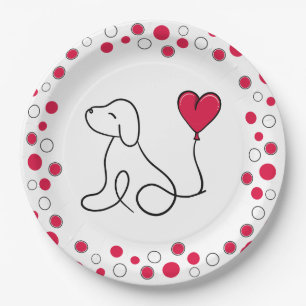 Valentine’s Day Galentine’s Day Dog Party Paper Plate