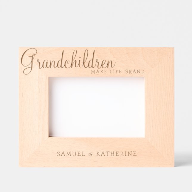 Valentine’s Day Grandchildren Make Life Grand Wood Etched Frames (Front)