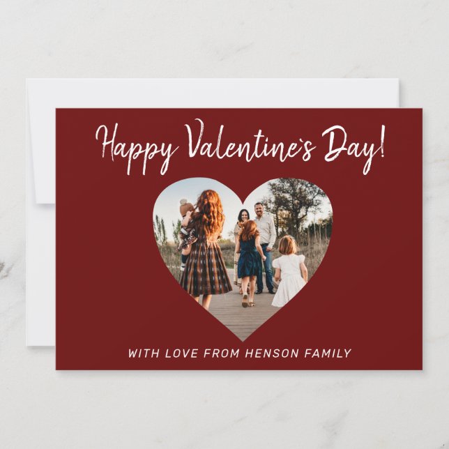 Valentine`s day Heart Family Photo Script Holiday  (Front)