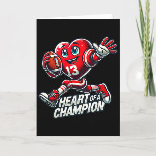 Valentine’s Day Heart Of A Champion Football Desig Card