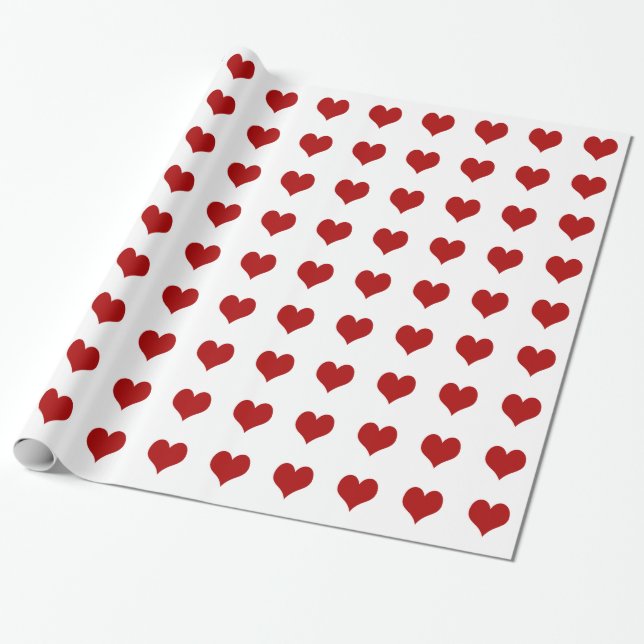 Valentine’s Day Heart Wrapping Paper (Unrolled)