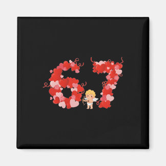 Valentine’s Day Hearts 67 Meme Six Seven 6 7 Cute Magnet