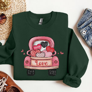 Valentine’s Day hearts car shirt, Valentine's gift Sweatshirt
