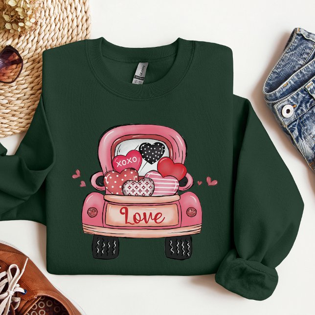 Valentine’s Day hearts car shirt, Valentine's gift Sweatshirt (Creator Uploaded)