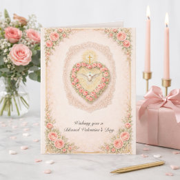 Valentine’s Day Holy Spirit Dove Roses Holiday Card