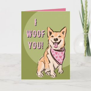 Valentine’s Day I woof you corgi love Holiday Card