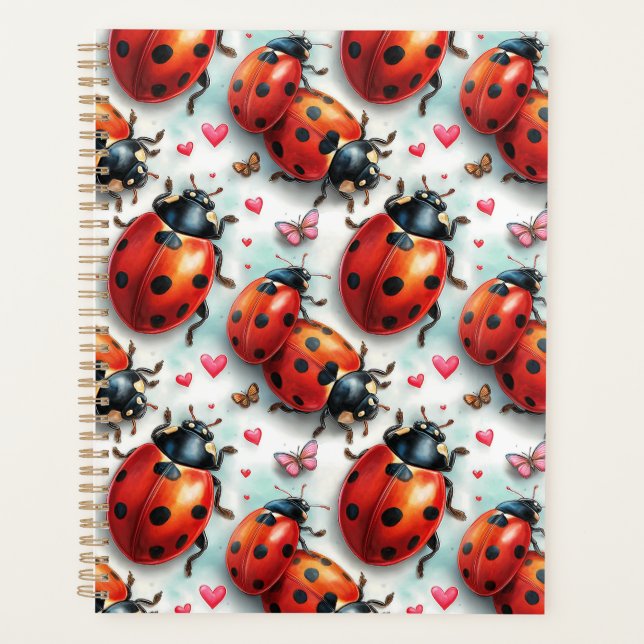 Valentine`s Day Ladybug Love Pattern Planner (Front)