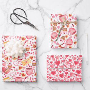 Valentine’s Day Love Hearts Pink Wrapping Paper Sheet