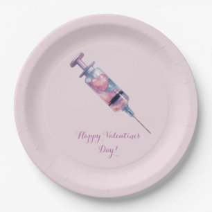 Valentine’s Day Love Injection Design Paper Plate