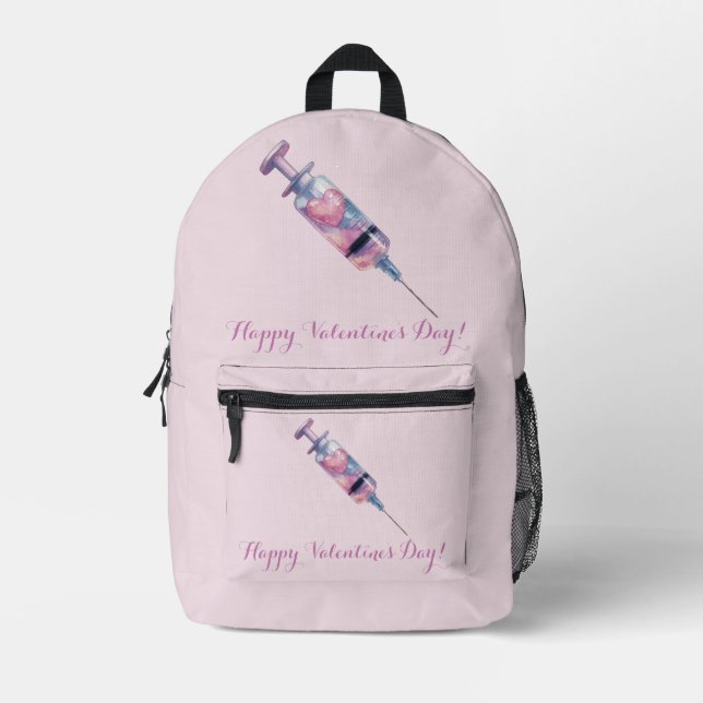 Valentine’s Day Love Injection Design Printed Backpack (Front)
