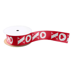 Valentine’s Day Modern XOXO red and white Satin Ribbon