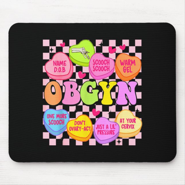 Valentine’s Day Obgyn Nurse Gynaecology Gynaecolog Mouse Pad (Front)
