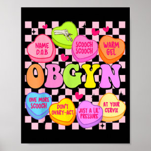Valentine’s Day Obgyn Nurse Gynaecology Gynaecolog Poster