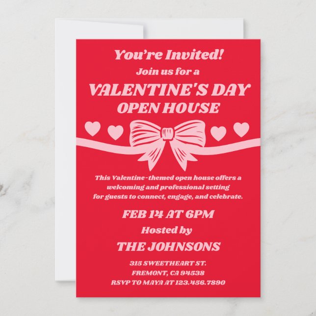 Valentine’s Day Open House Invitation (Front)