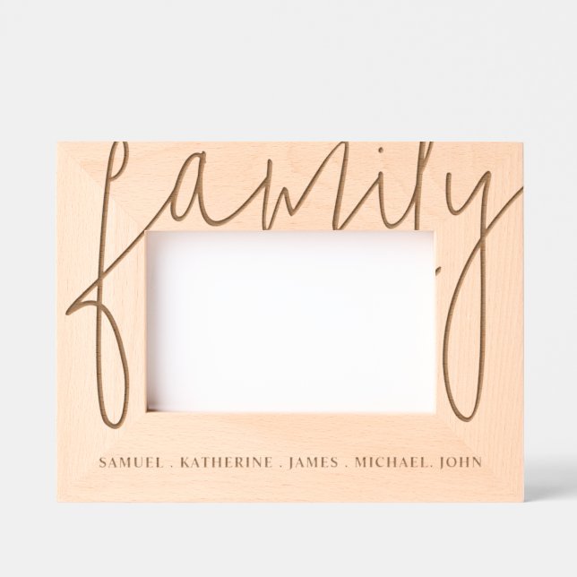 Valentine’s Day Personalized Family Name Wooden Etched Frames (Front)